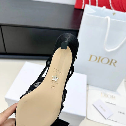 CD 26 Slingback 85 Black Mesh Leather 622212
